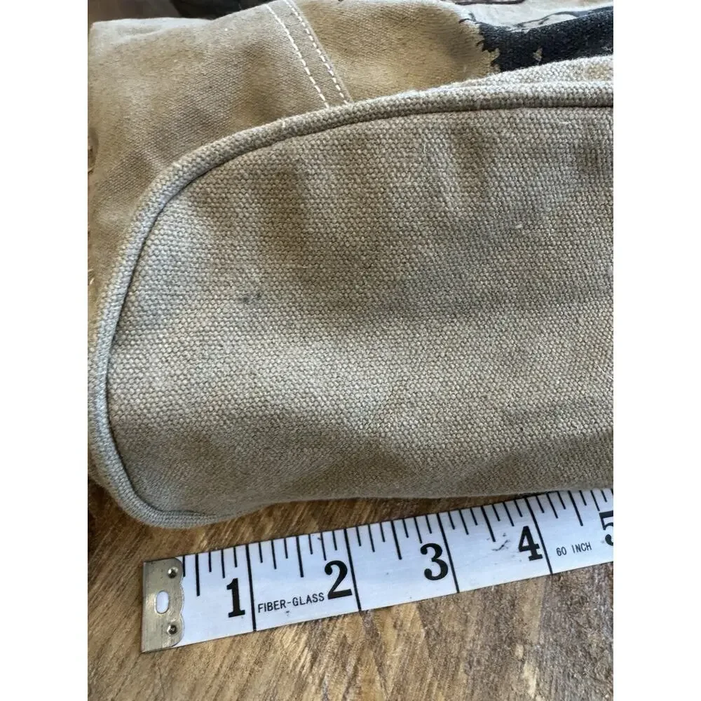 Handmade Canvas Roll top Backpack Leather Alaska Mountains Takenya Rosetta Brown